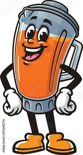 Blender mascot cartoon laughing happily