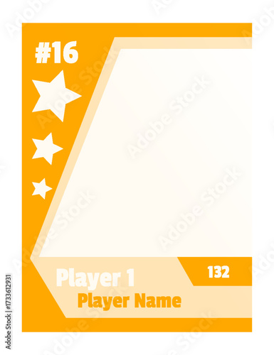 Game sports card template. Trading frame for football, basketball and hockey players. Vector illustration