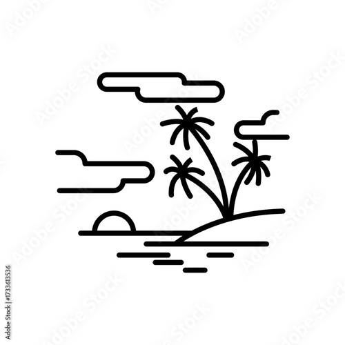 Marine port icon. Outline linear vector symbol. Linear style illustration with editable stroke isolated on white background