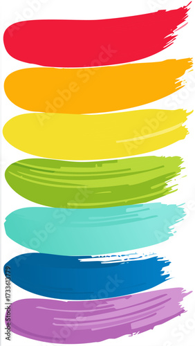 colors of the rainbow one on top of each other paint brush strokes