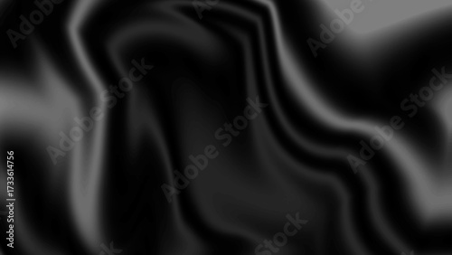Luxury dark aesthetic with a smooth, folded, or wavy surface pattern. Simple, dramatic black abstract background with a reflective shine.