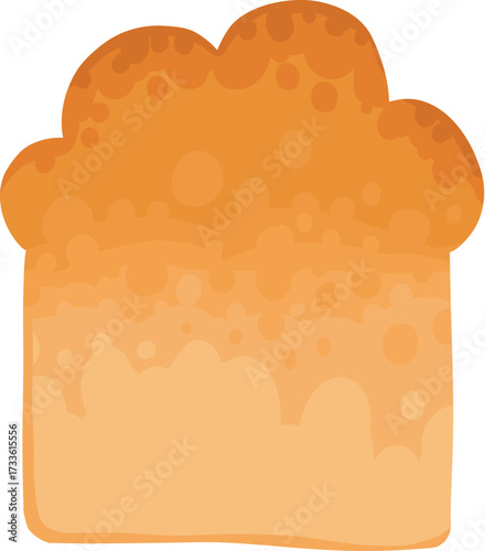 Cartoon bakery product. Bread whole loaf and cut slices, pastry food french baguette croissant with wheat rye grains bagel bite bun roll, baking pastries neat vector illustration original artwork