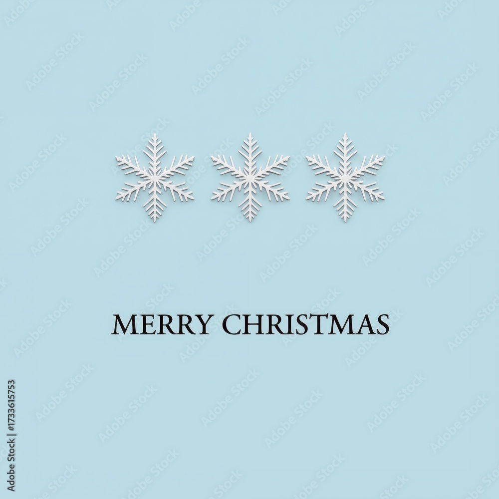 Fototapeta premium a christmas card with three snowflakes on it