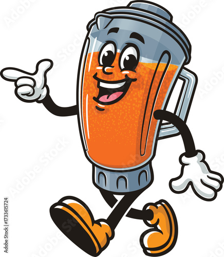 Blender mascot cartoon is walking