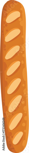 Cartoon bakery product. Bread whole loaf and cut slices, pastry food french baguette croissant with wheat rye grains bagel bite bun roll, baking pastries neat vector illustration original artwork
