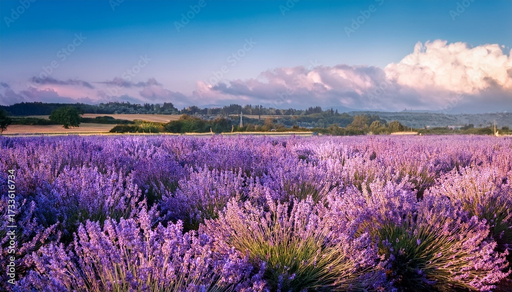Obraz premium Beautiful Blooming Lavender Field On A Summer Day Close Up