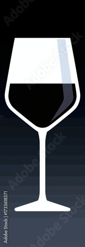 Elegant wine glass silhouette against dark background