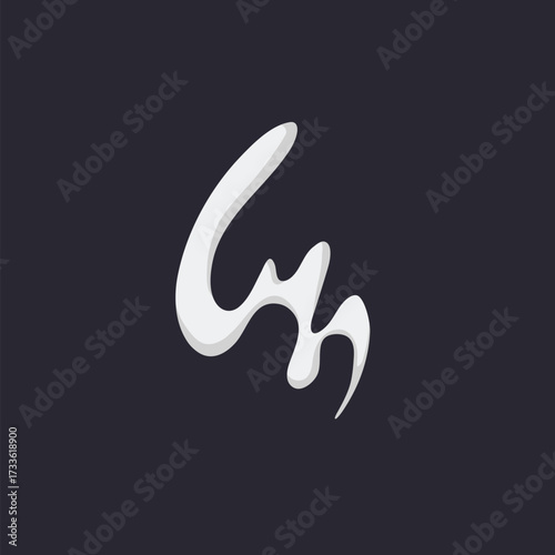 Cartoon Smoke Cloud, Vector White Aroma Or Toxic Steaming Vapor, Dust Steam. Design Elements, Flow Mist Or Smoky Steam for your design