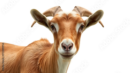 Wallpaper Mural Frontal view of a goat, isolated, white background, Torontodigital.ca