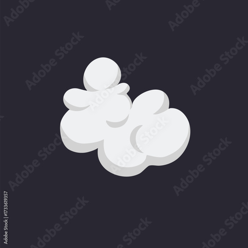 Cartoon Smoke Cloud, Vector White Aroma Or Toxic Steaming Vapor, Dust Steam. Design Elements, Flow Mist Or Smoky Steam for your design