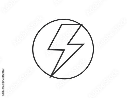 Free Download Simple lightning bolt symbol in a circle - GFXLoad