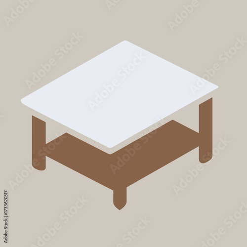 Minimalist wooden table with clean lines and neutral tones