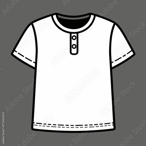 Minimalist white t-shirt illustration on dark background