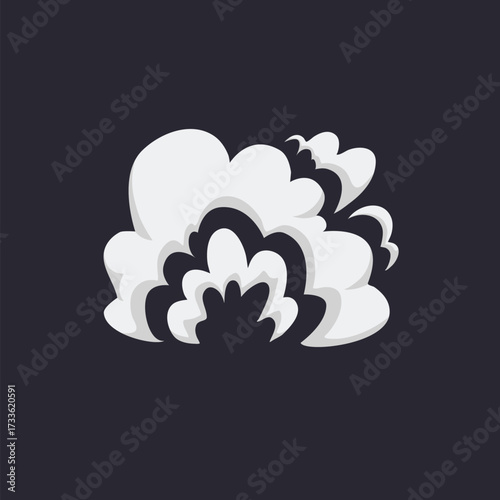 Cartoon Smoke Cloud, Vector White Aroma Or Toxic Steaming Vapor, Dust Steam. Design Elements, Flow Mist Or Smoky Steam for your design