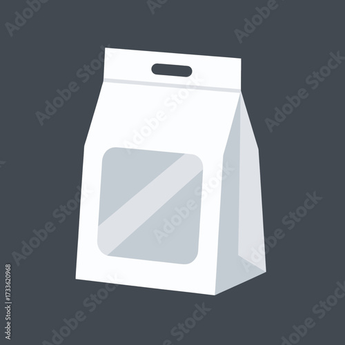 Minimalistic white packaging silhouette against dark background