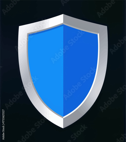 Modern blue shield icon on dark background