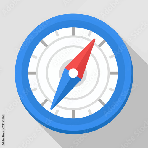 Modern compass icon on clean background