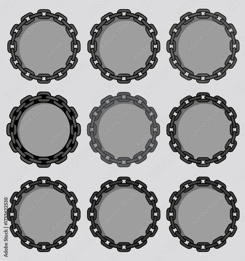 Obraz premium Repetitive chain circles on neutral background