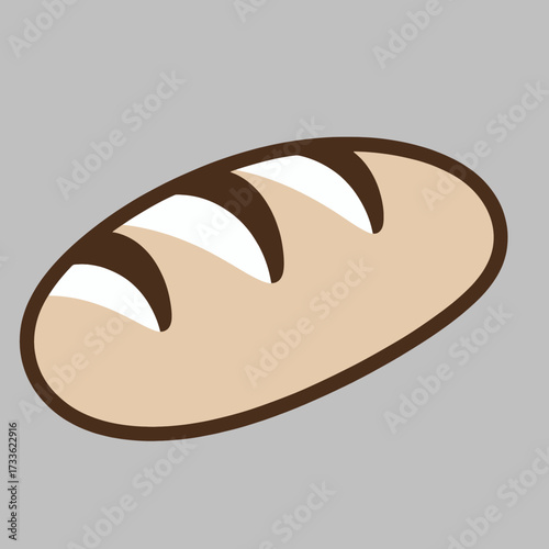 Simple bread icon on neutral background