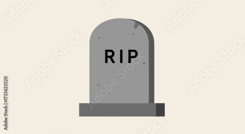 RIP Tombstone Icon Illustration A Solemn Reminder of Mortality