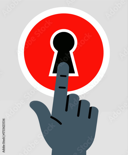 Unlocking the Key to Success: A Hand Pressing a Keyhole Icon