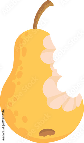 Organic waste, food compost collection isolated on white background. Banana and watermelon rind, fish bone and apple stump vector illustration