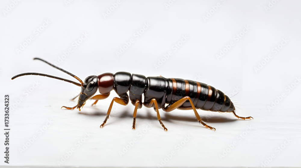 custom made wallpaper toronto digitalEuropean earwig insect on a clean white background. Pest control concept. Earwigs in particular can be quite nuisance insects inside a home.