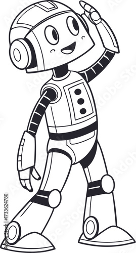 Minimalist Humanoid Robot Vector Illustration