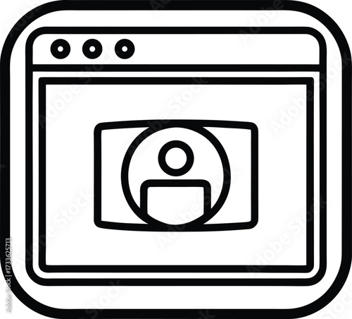 video call window icon illustration on transparent background