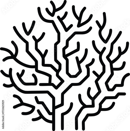 underwater coral reef maze design illustration on transparent background