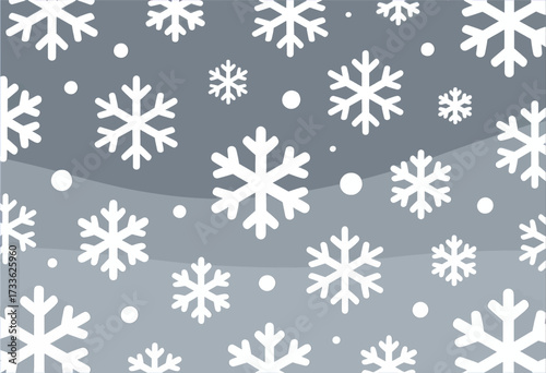 Winter wonderland snowflakes on gray background