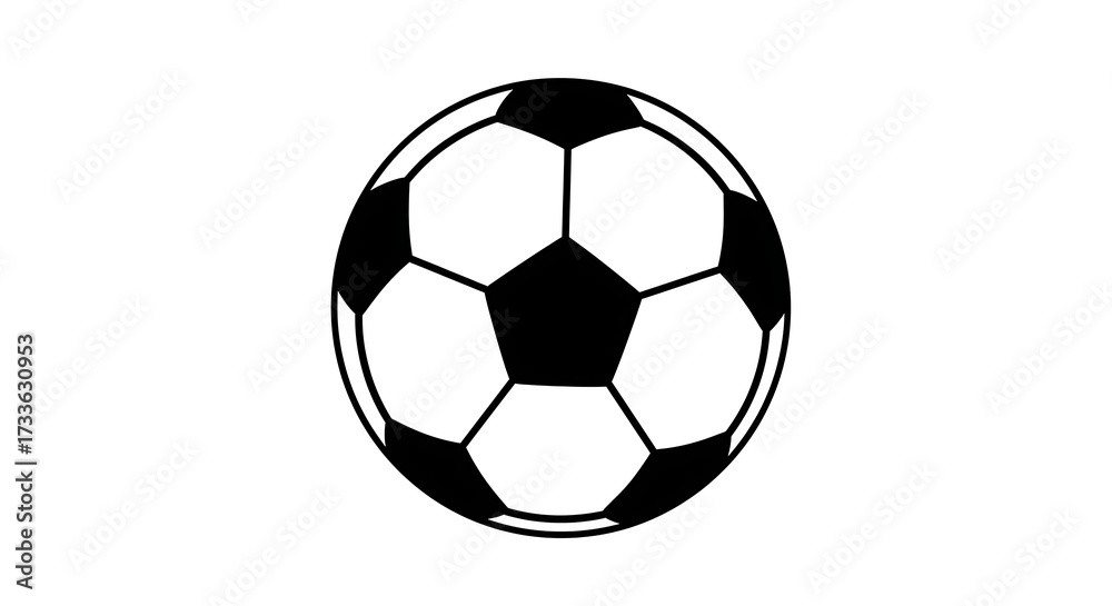 Obraz premium Soccer ball on white background vector illustration of sports equipment