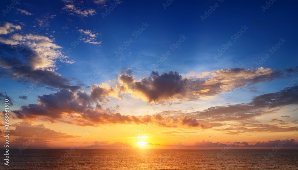 Fototapeta premium Breathtaking Sunset Beautifull Sky Clouds Background