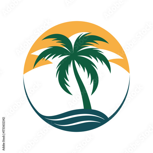 tropical island with palm trees