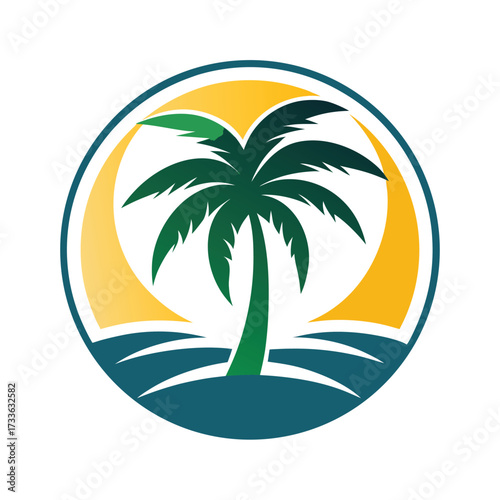 tropical island with palm trees