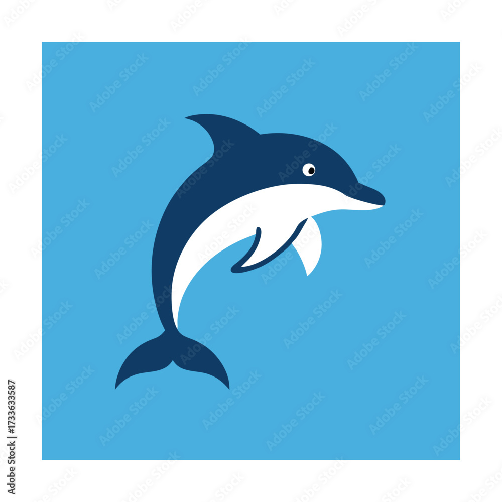 Fototapeta premium Dolphin leaping blue