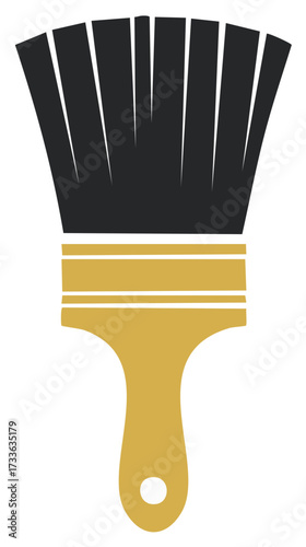 Painter's Paintbrush Illustration Art Supplies Black and Yellow