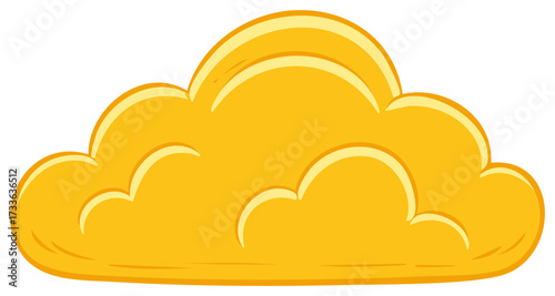 Stylized Yellow Cloud with Bright Outline