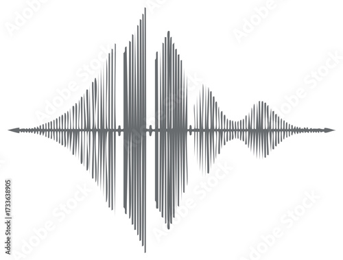 Abstract sound wave graphic with oscillating frequencies and amplitude variations