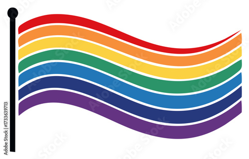 Rainbow flag illustration Pride symbol colorful representation of inclusivity waving