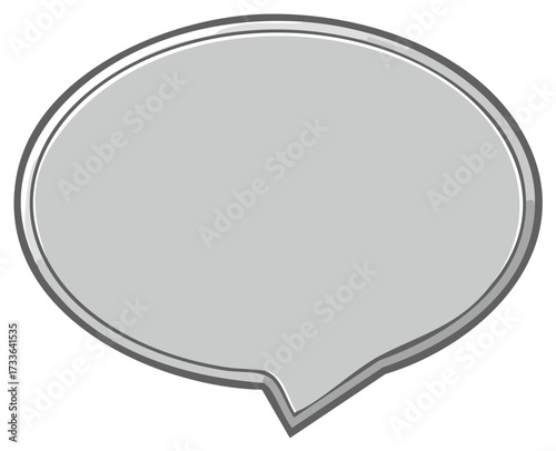 Gray Speech Bubble Illustration, Empty Dialog Box for Communication or Messaging
