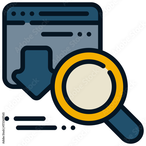 finding check download online magnifying system filled outline icon