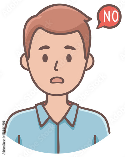 Man with surprised expression and NO speech bubble