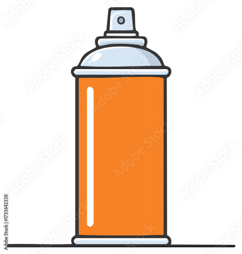 Simple illustration of an orange aerosol spray can with a white cap