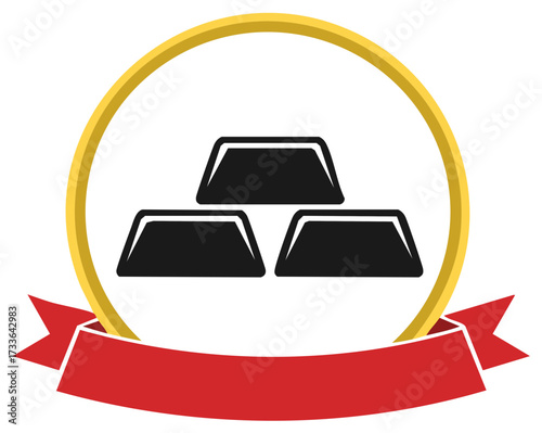 Gold Bullion Stack Emblem Award Recognition