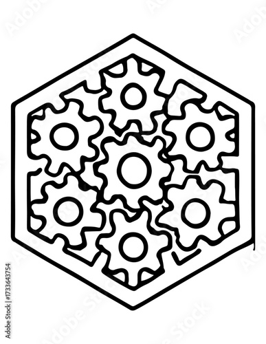 Gears and puzzles illustrate the complex concept of business engineering and teamwork