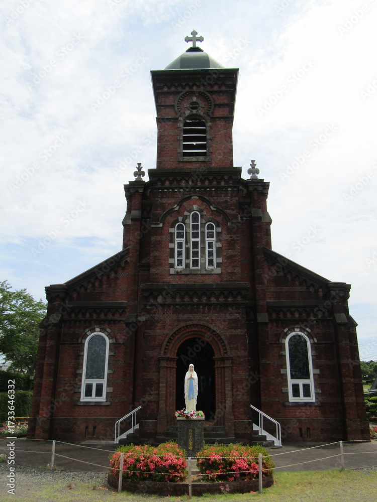 Fototapeta premium 長崎県平戸市、竣工1918年、レンガ造及び木造の田平天主堂