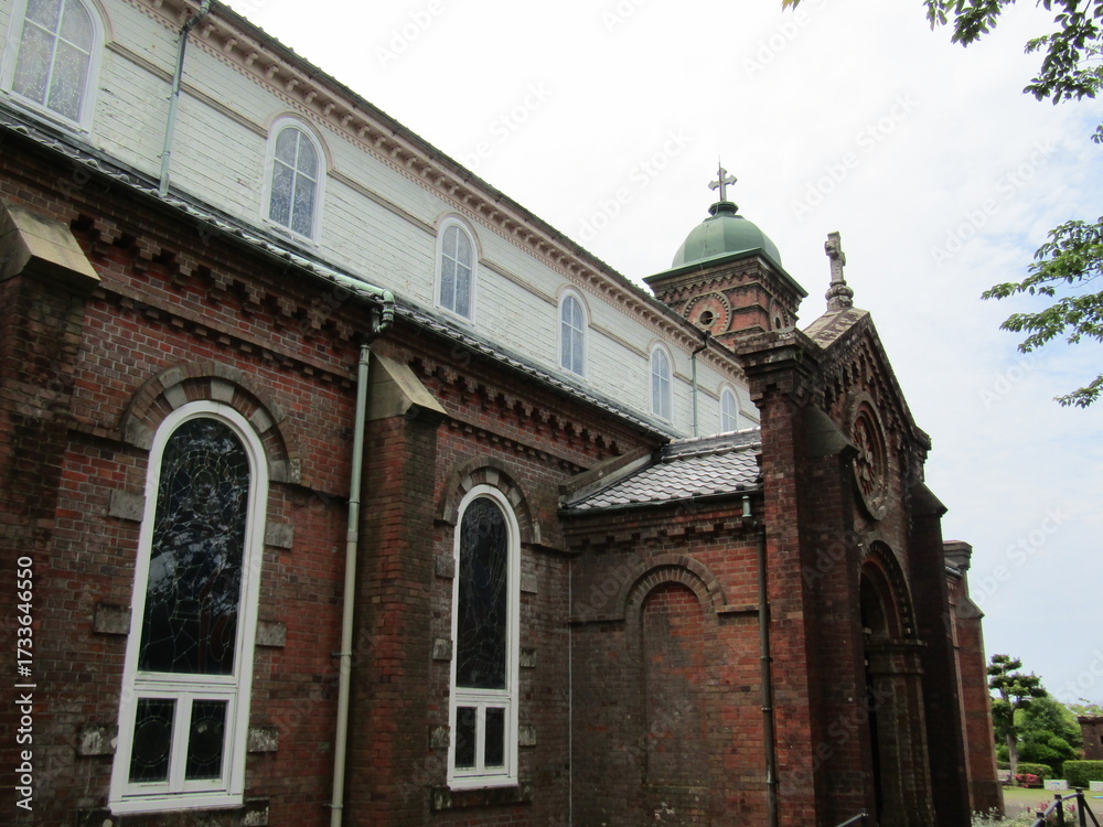 Fototapeta premium 長崎県平戸市、竣工1918年、レンガ造及び木造の田平天主堂