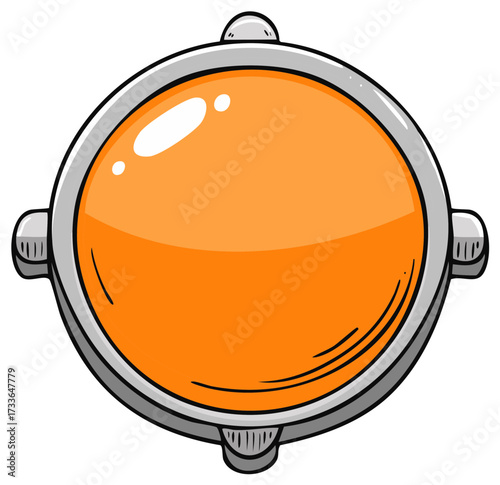 Astronaut Helmet with Visor Space Exploration Cartoon Illustration