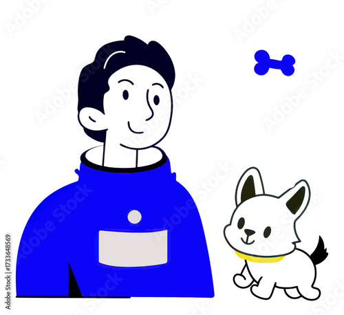 Whimsical astronaut character exploring the cosmos with a cute companion, perfect for playful branding and creative projects